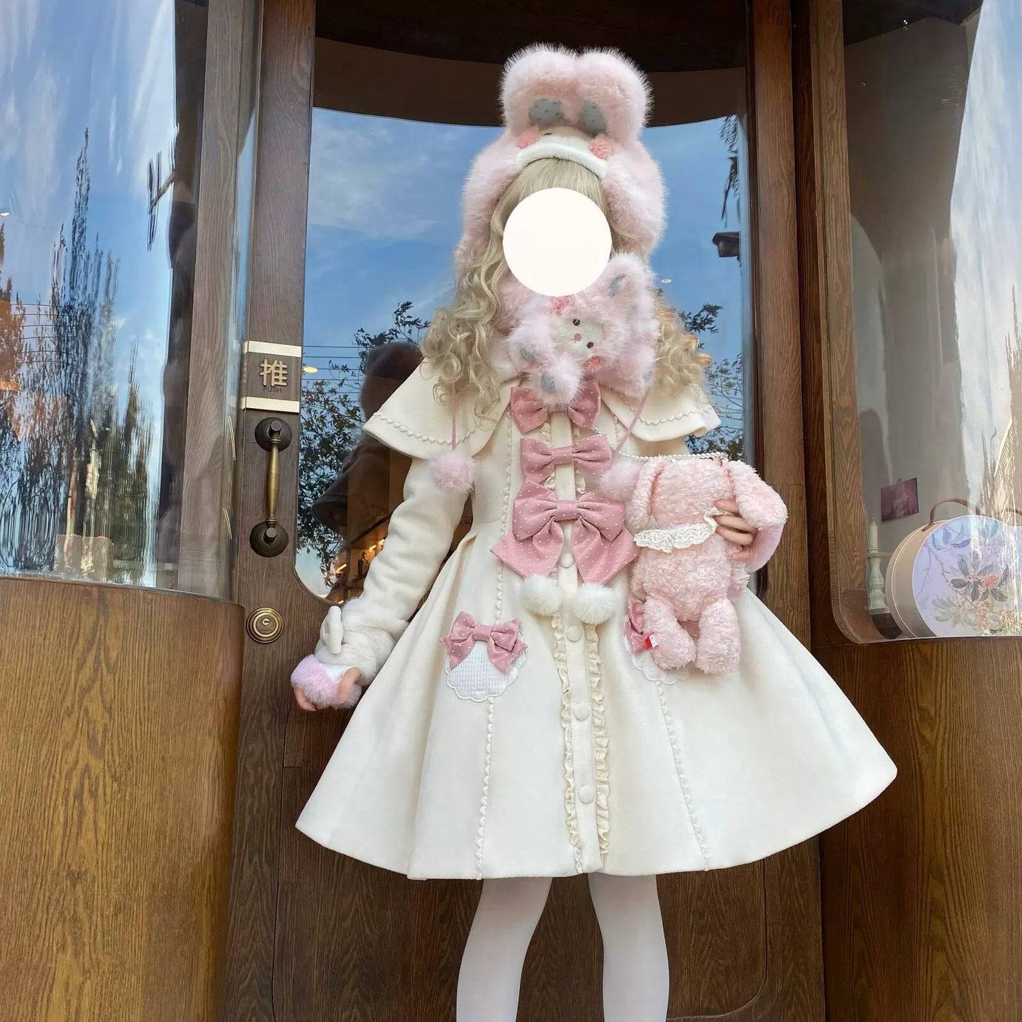 Sakurahime~Sweet Cookie~Sweet Lolita Coat Detachable Cape Pastel Outwear