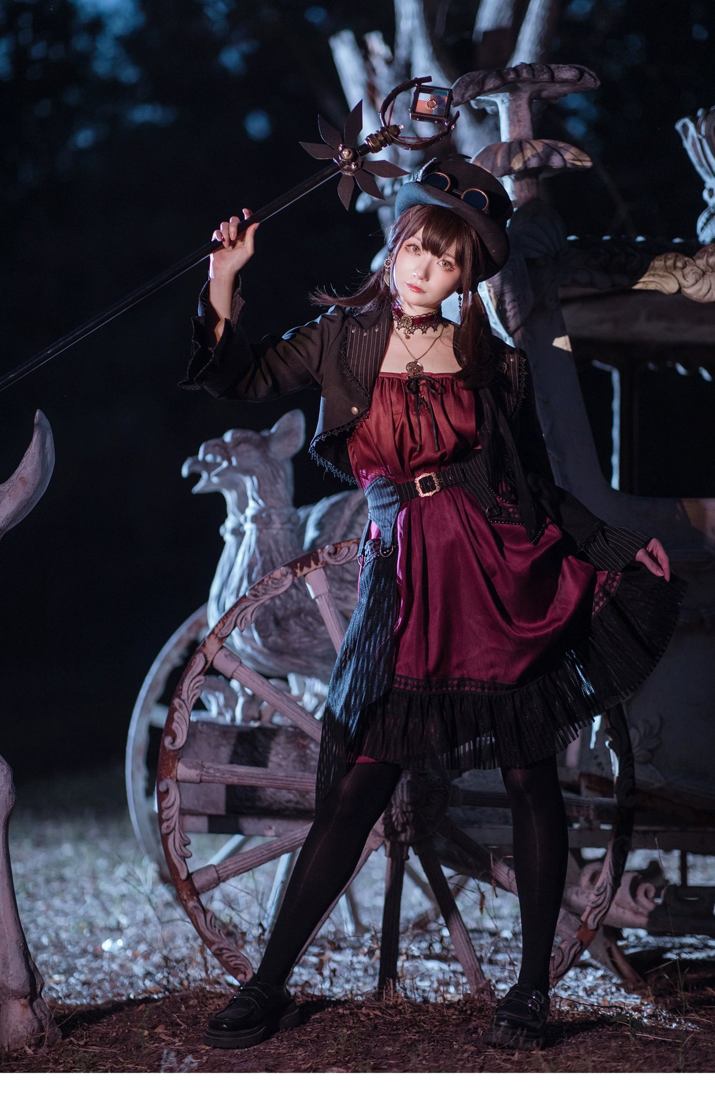 (BFM)Mr. Yi's Steam Continent~Gothic Lolita Cardigan Long Sleeve Black Short Jacket