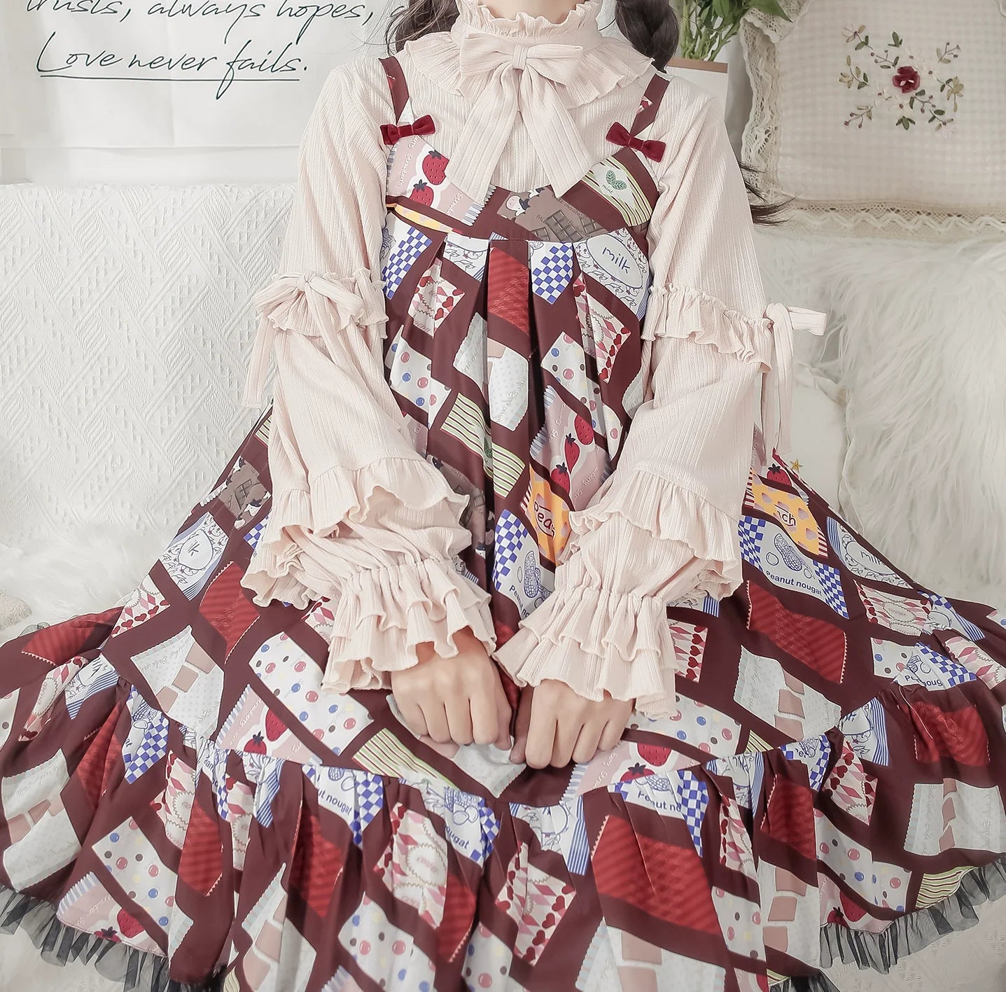 MIST~First Snow~Sweet Lolita Sweater Winter Puff Sleeve Knitting Innerwear