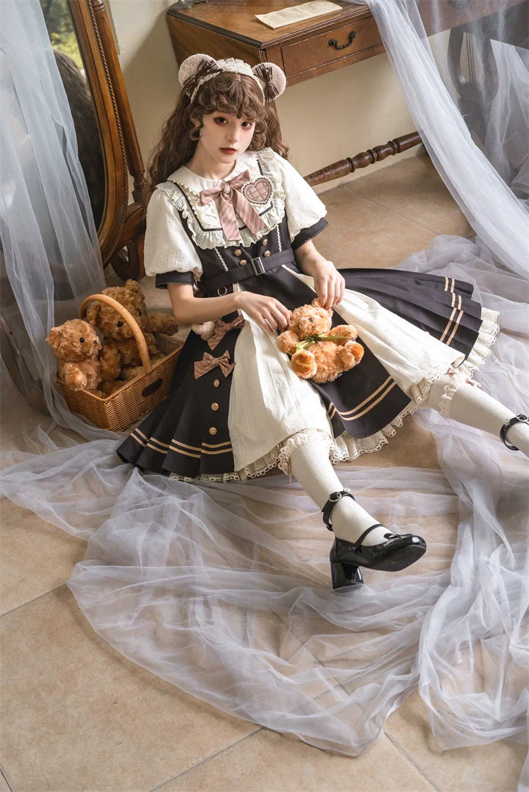 Letters from Unknown Star~Chocolate Workshop~Elegant Lolita OP Daily Short Sleeve Dress