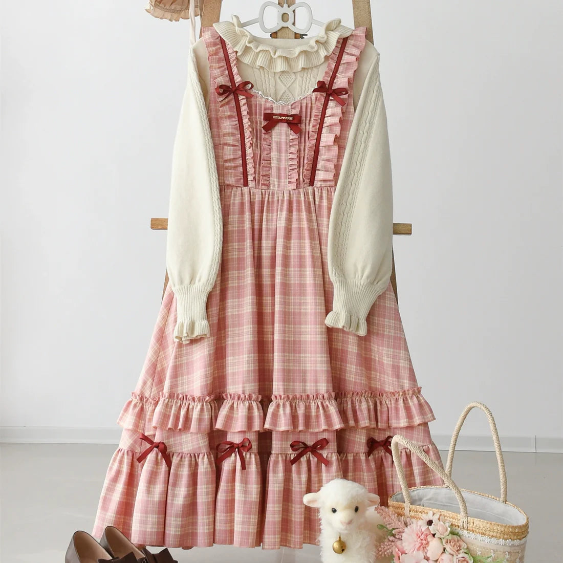 EESSILY~Green Fairy Tales~Classic Lolita Plaid JSK Plus Size Lolita Dress
