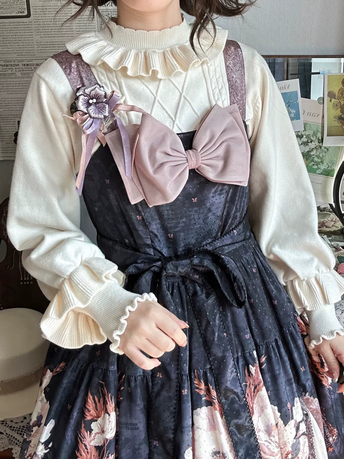 Forest Fluorescent Carps~Sweet Lolita Sweater Autumn and Winter Lolita Inner Wear