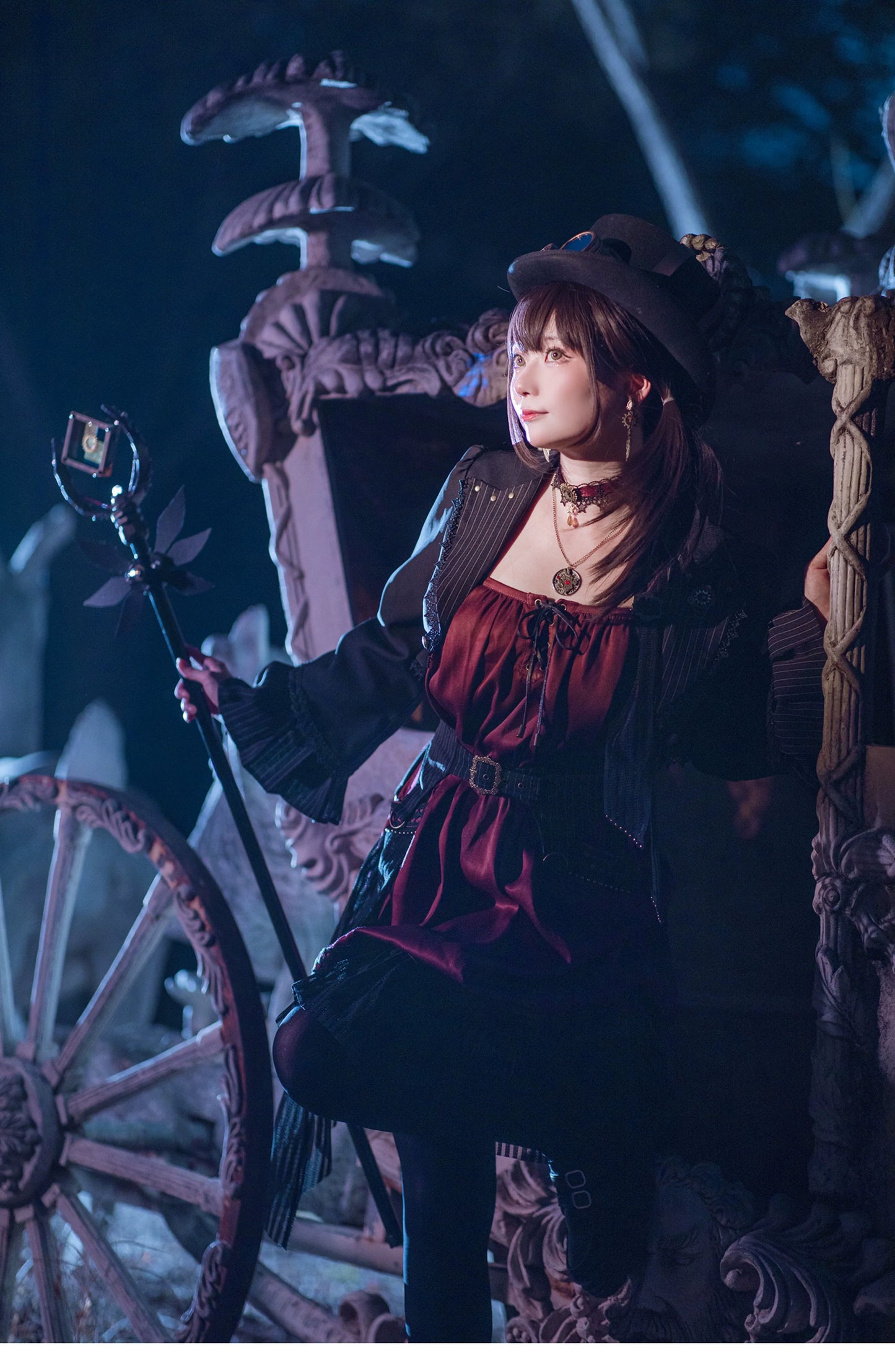 (BFM)Mr. Yi's Steam Continent~Gothic Lolita Cardigan Long Sleeve Black Short Jacket