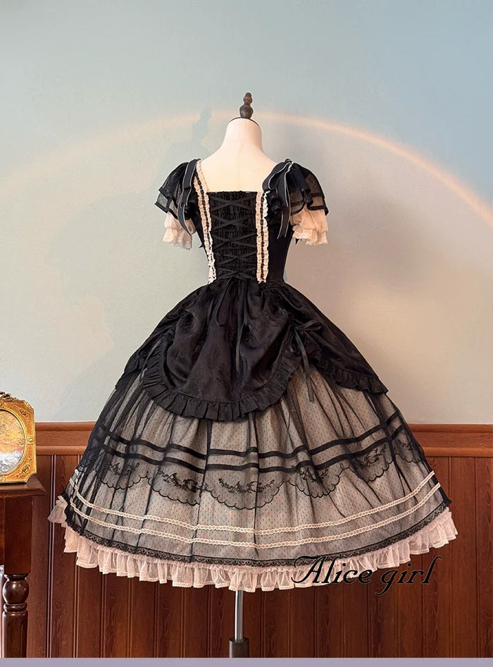 Alice girl~Yesterday Morning Mist~Classic Lolita JSK Elegant Low-cut Lolita Dress
