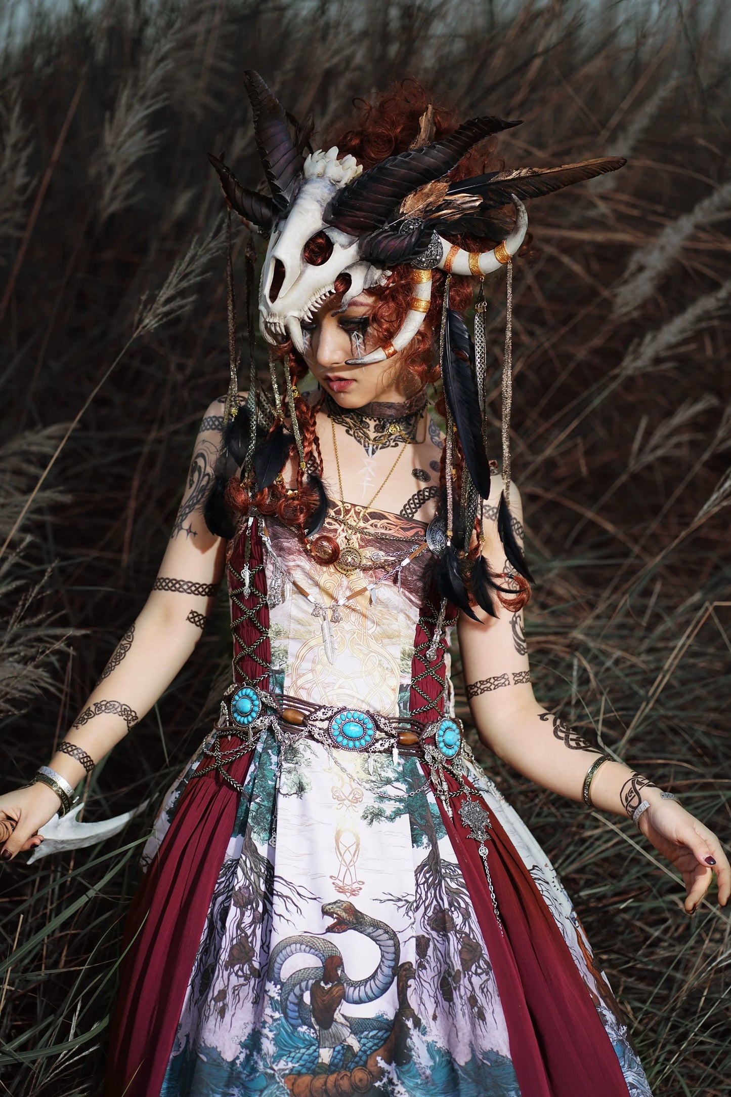 (BFM)FunCcino~Ragnarok~Nordic Style Loki Lolita JSK SK Dress