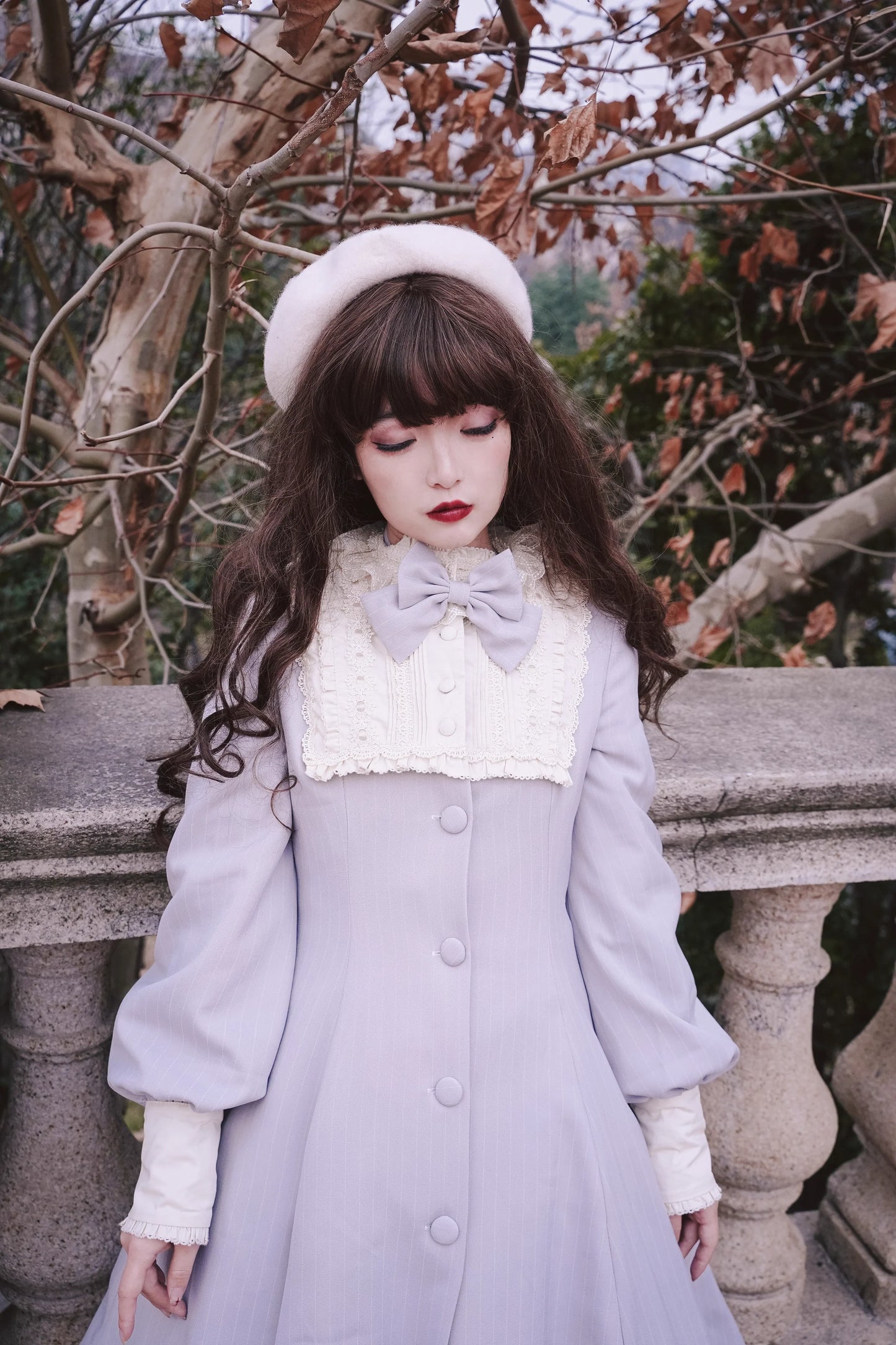 Strawberry Witch~Daily Lolita Coat Sherlock Style Lolita Coat Striped OP