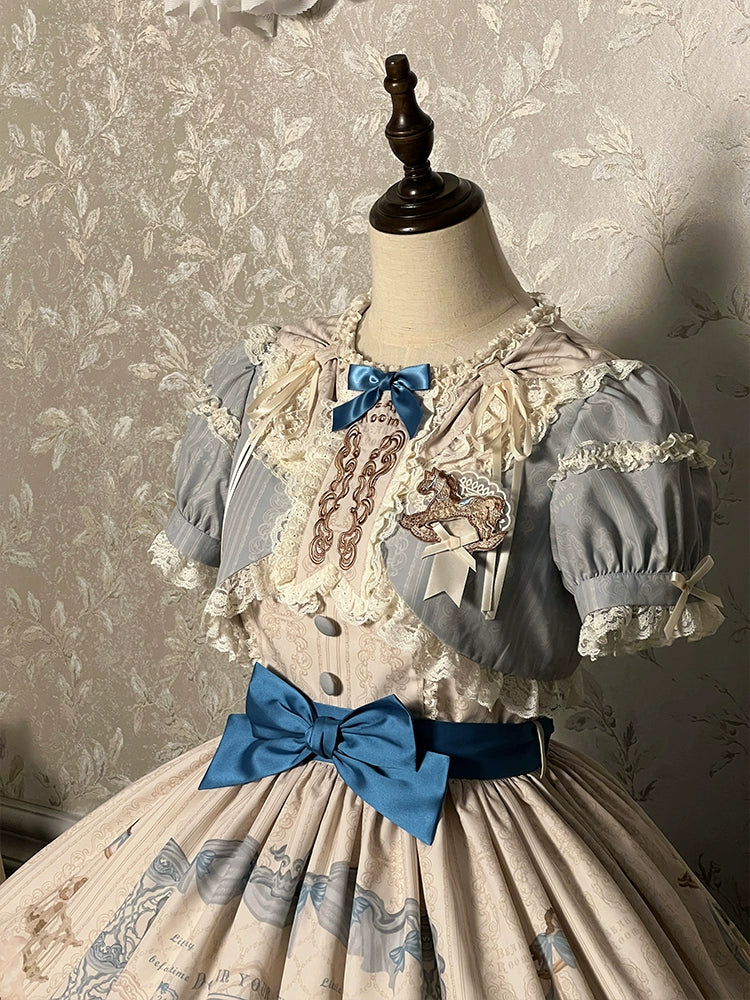 Alice Girl~Sea Salt Fairytale~Sweet Doll-like Lolita OP Animal Printed Lolita Dress