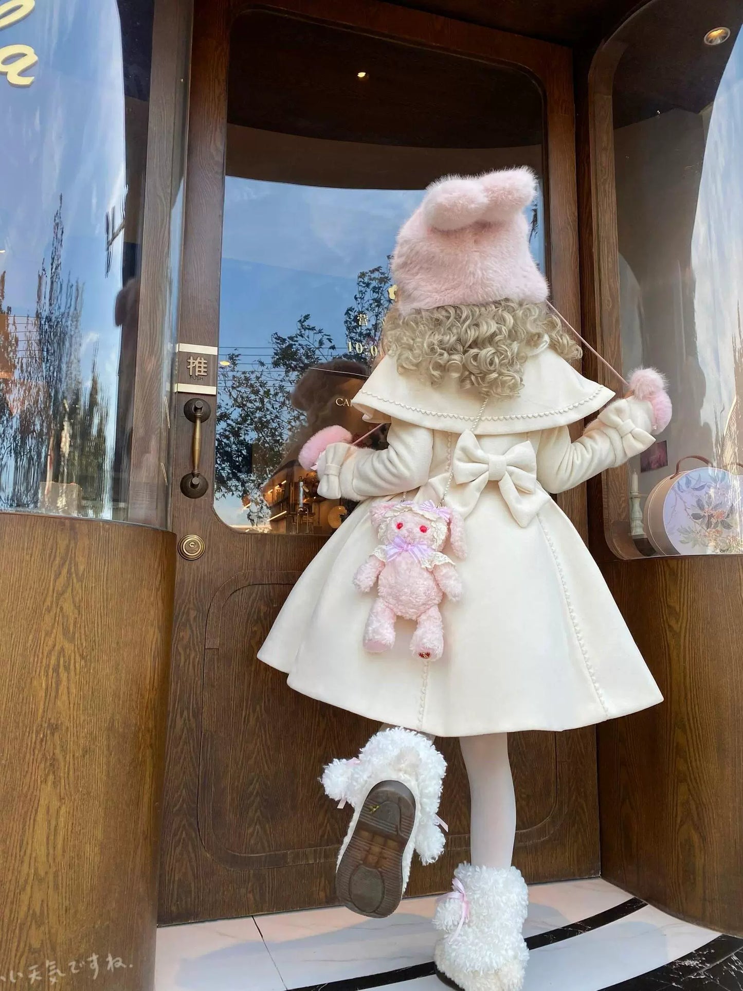 Sakurahime~Sweet Cookie~Sweet Lolita Coat Detachable Cape Pastel Outwear