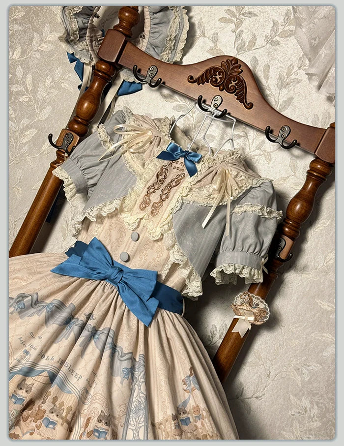 Alice Girl~Sea Salt Fairytale~Sweet Doll-like Lolita OP Animal Printed Lolita Dress