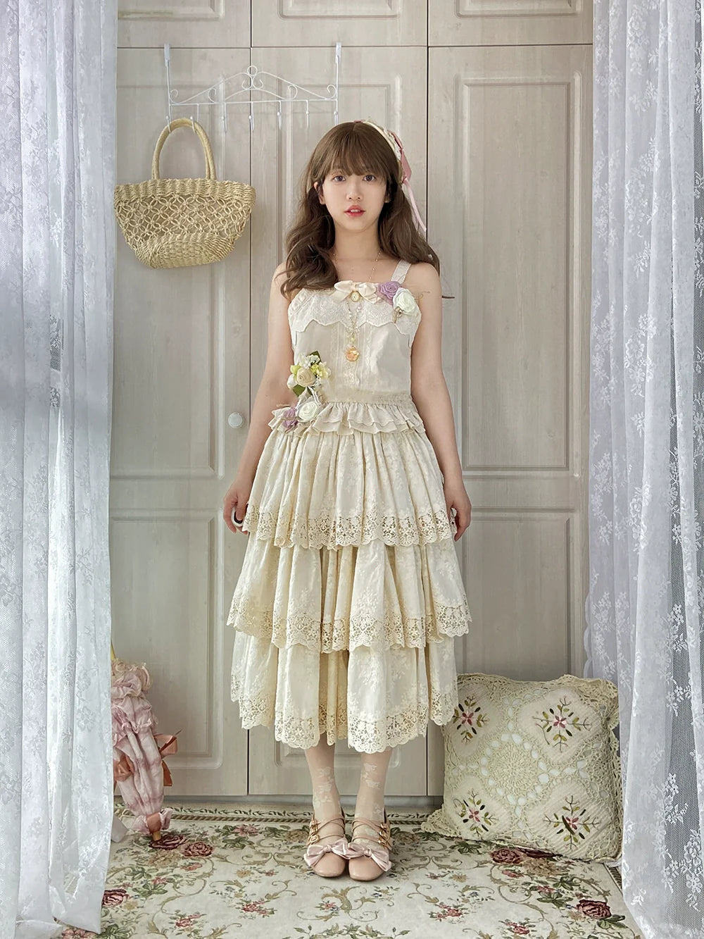 Miss Point~Forest Waltz~Classic Lolita Tiered Skirt Multi-layer Embroidered SK