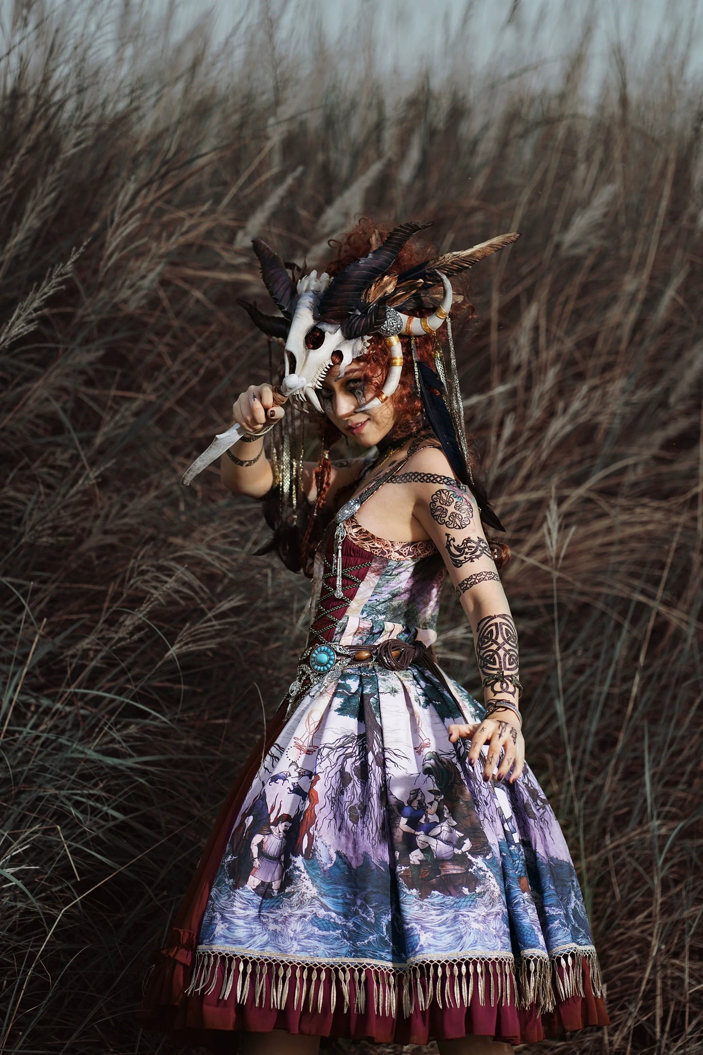 (BFM)FunCcino~Ragnarok~Nordic Style Loki Lolita JSK SK Dress