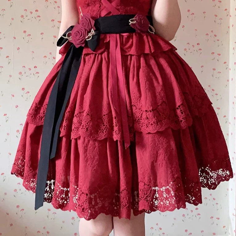 Miss Point~Forest Waltz~Classic Lolita Tiered Skirt Multi-layer Embroidered SK