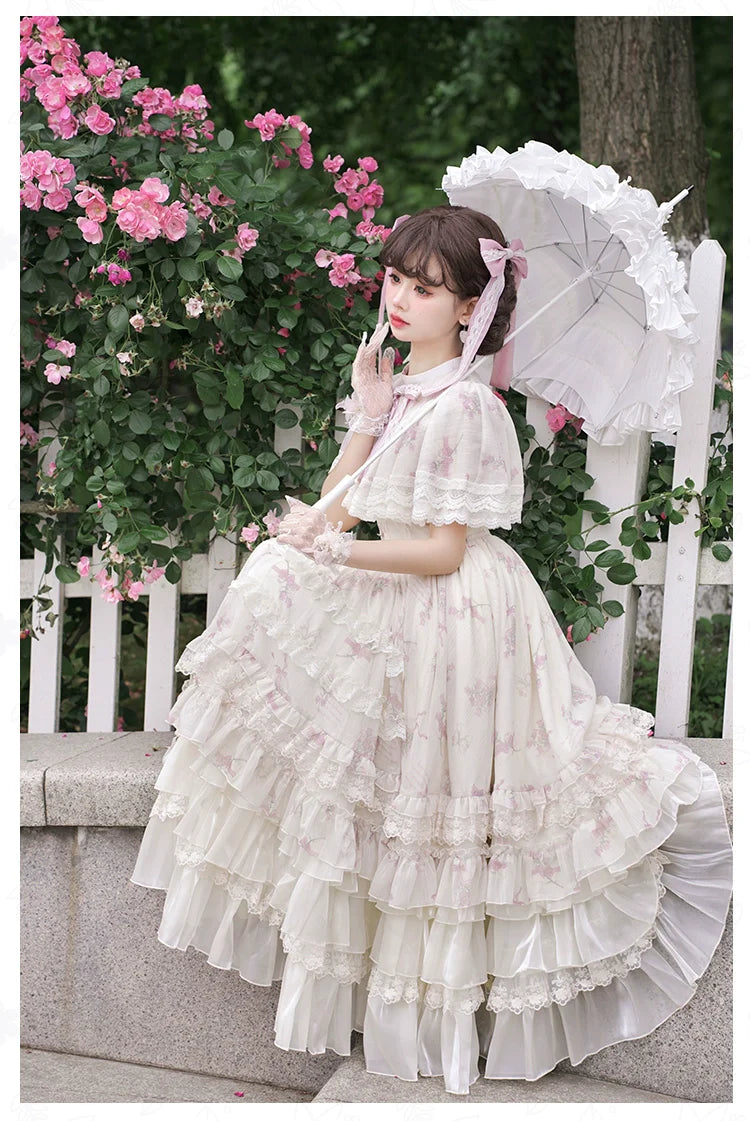 With PUJI~Nanke~Classic Lolita OP Dress Outfit with Edwardian Collar