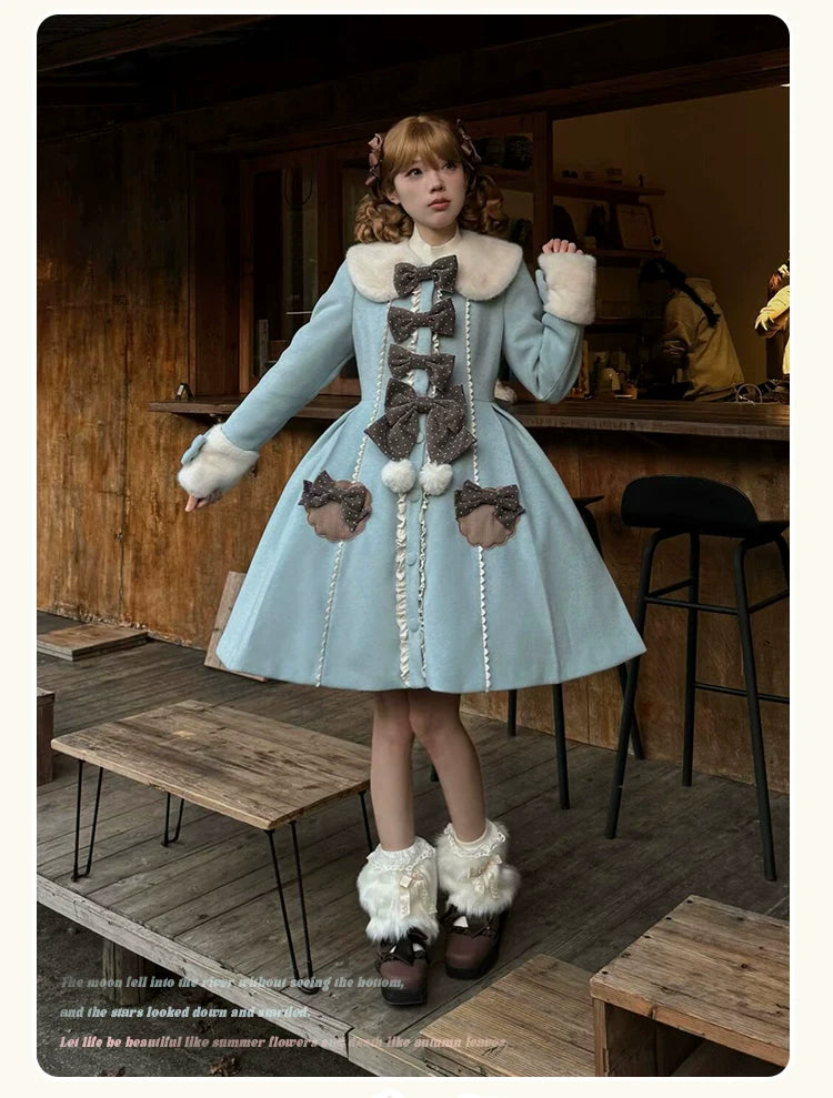 Sakurahime~Sweet Cookie~Sweet Lolita Coat Detachable Cape Pastel Outwear