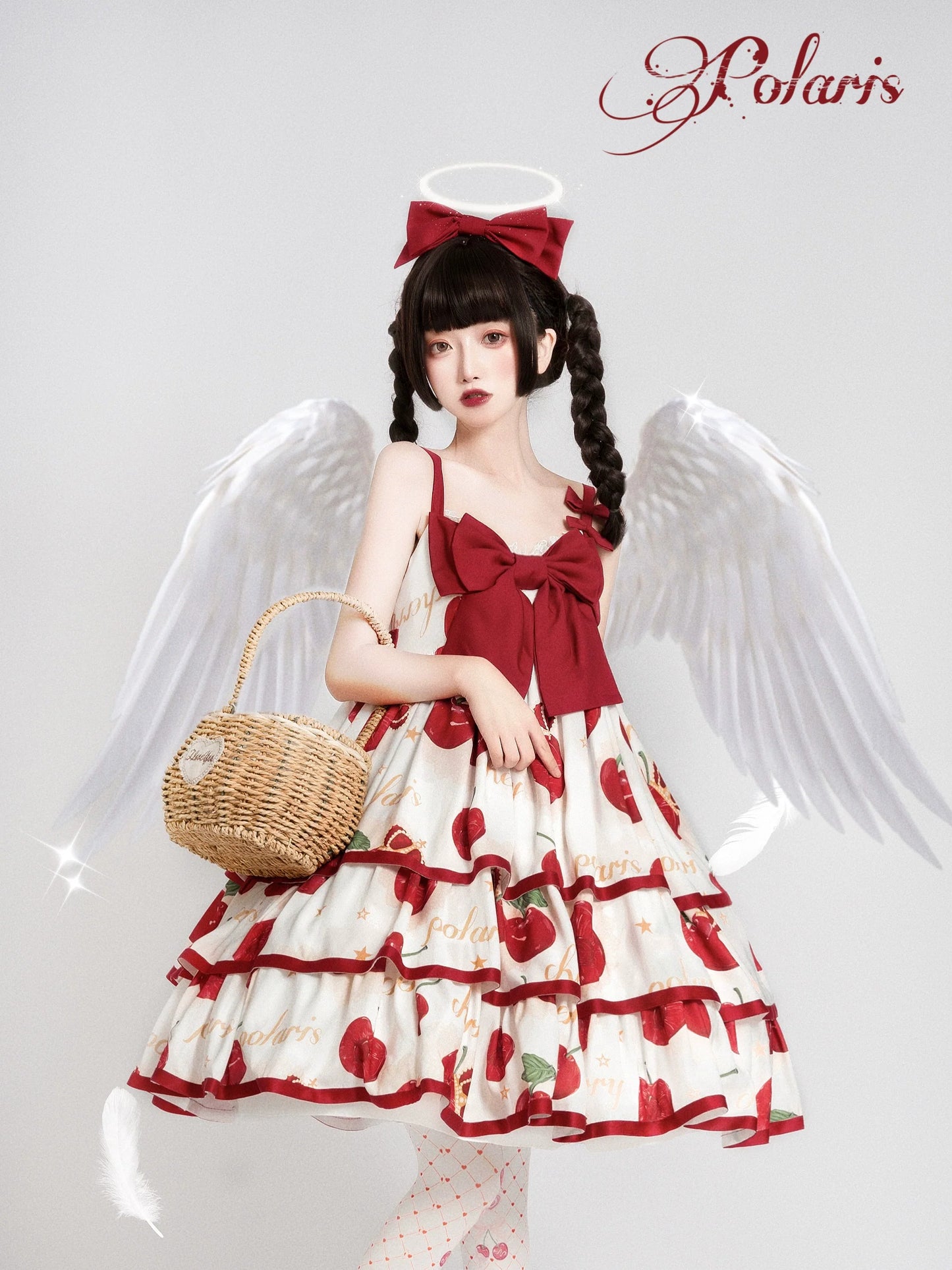 Polaris Lolita~Cherry Crown~Sweet Lolita JSK Three-tiered Dress