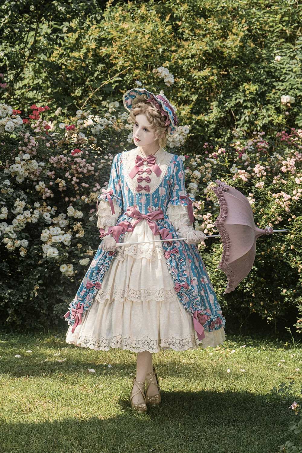 Miss Point~Lilyka Garden~Classic Lolita OP Dress Elegant Floral Wall Princess Sleeve