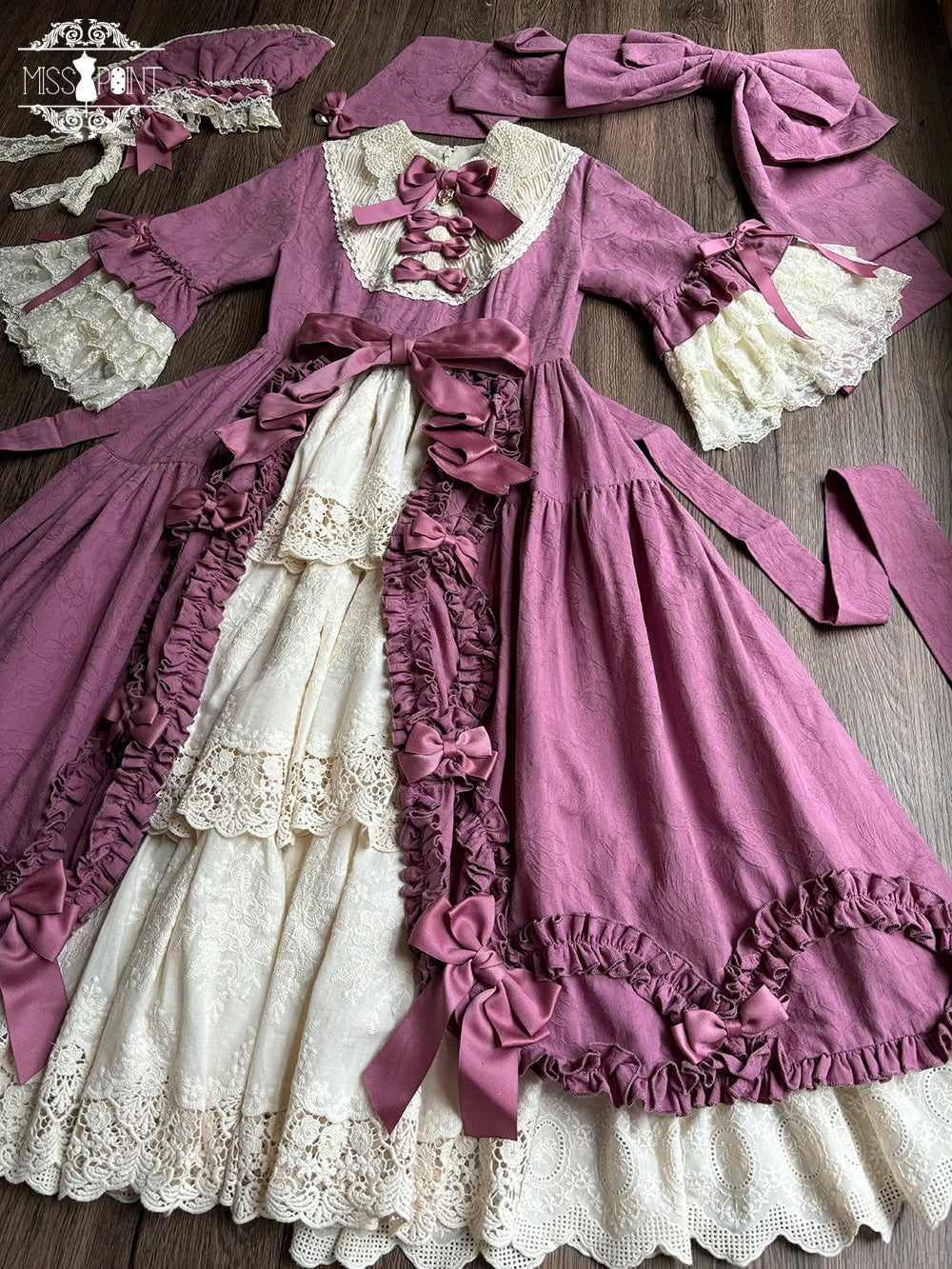 Miss Point~Lilyka Garden~Classic Lolita OP Dress Elegant Floral Wall Princess Sleeve