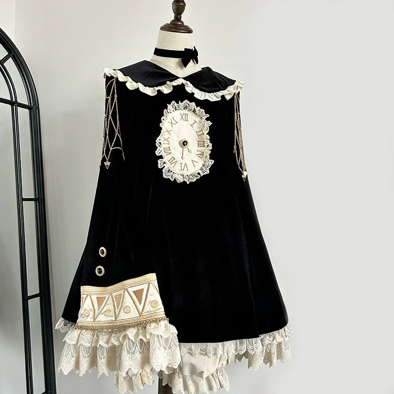 LizBird~Reincarnated Clock~Vintage Lolita OP Dress Set Lolita Bloomers