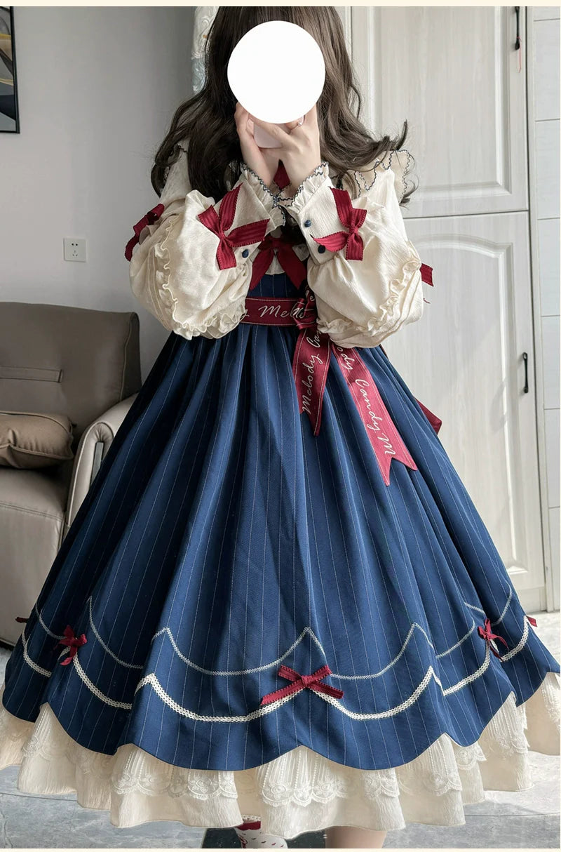 Buling Moon~Sweetheart Puppet~Retro Lolita OP Elegant Daily Lolita Dress