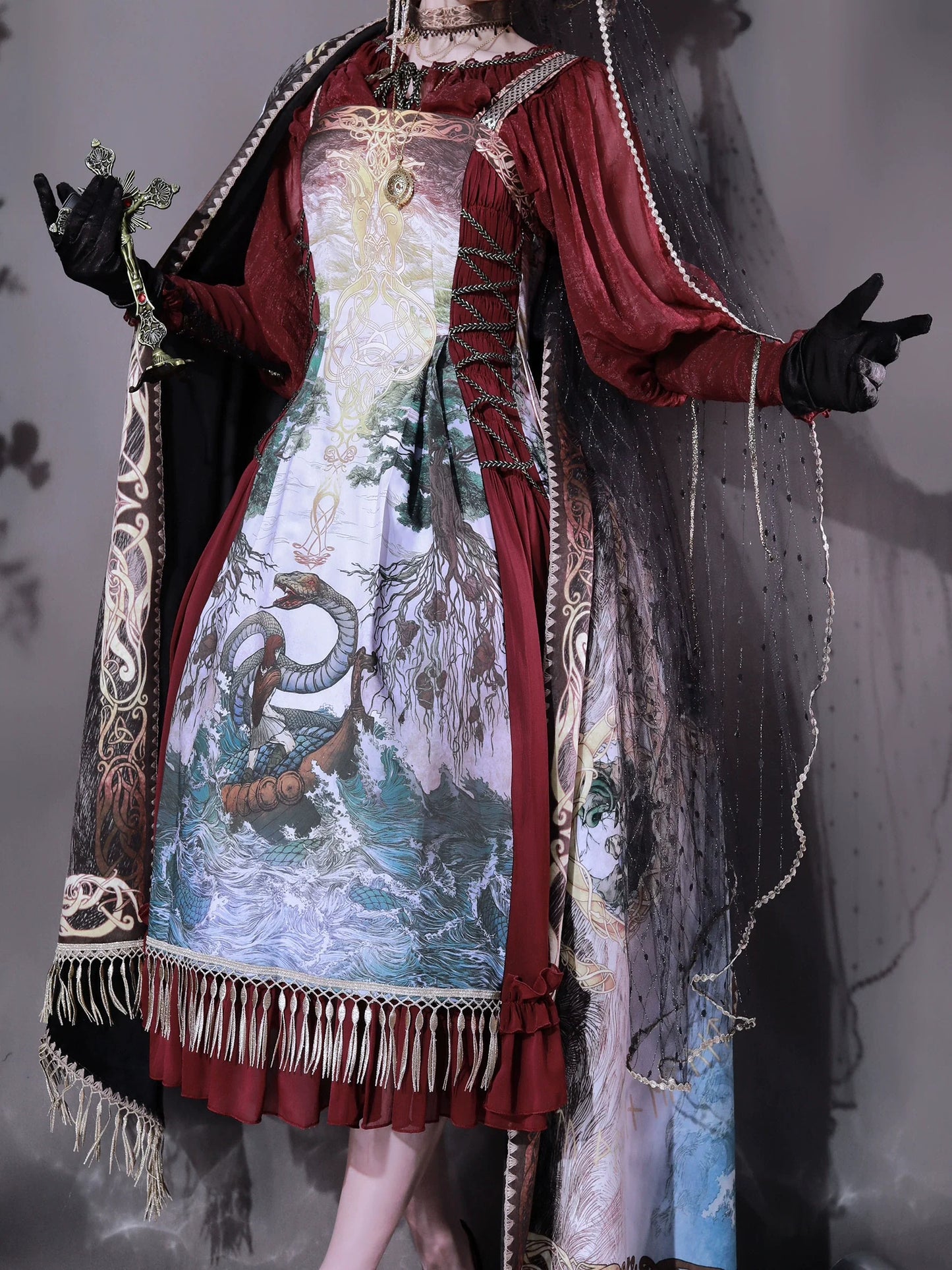 (BFM)FunCcino~Ragnarok~Nordic Style Loki Lolita JSK SK Dress