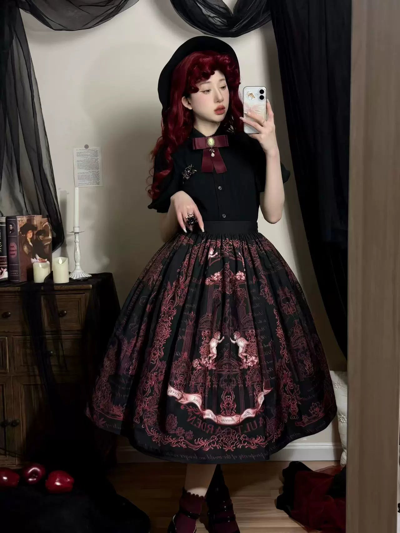 Vault Design~Angel Garden~Classic Lolita SK A-line Printed Lolita Skirt
