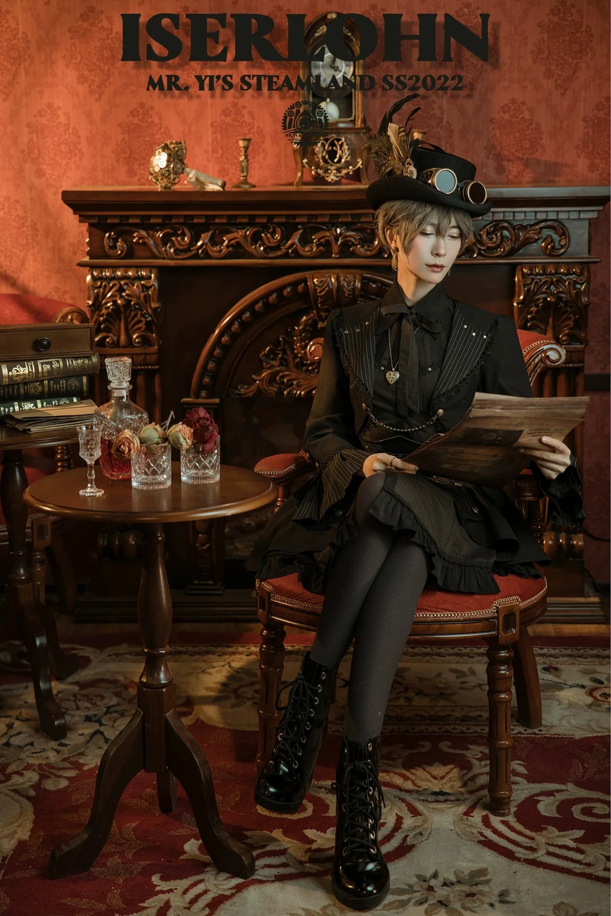 (BFM)Mr. Yi's Steam Continent~Gothic Lolita Cardigan Long Sleeve Black Short Jacket