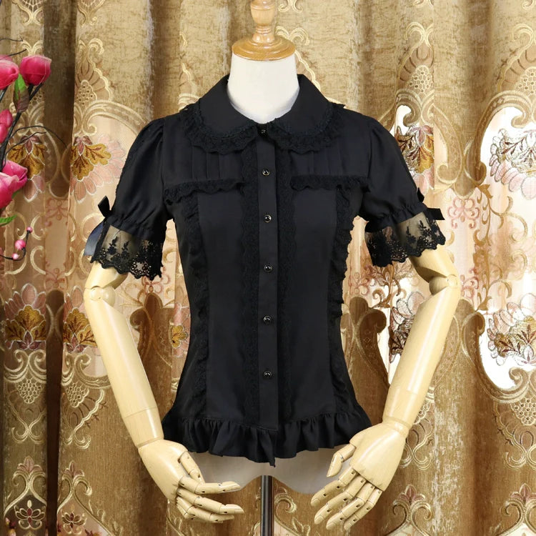 DMFS Lolita~Sweet Lolita Shirt Short Sleeve Chiffon Blouse