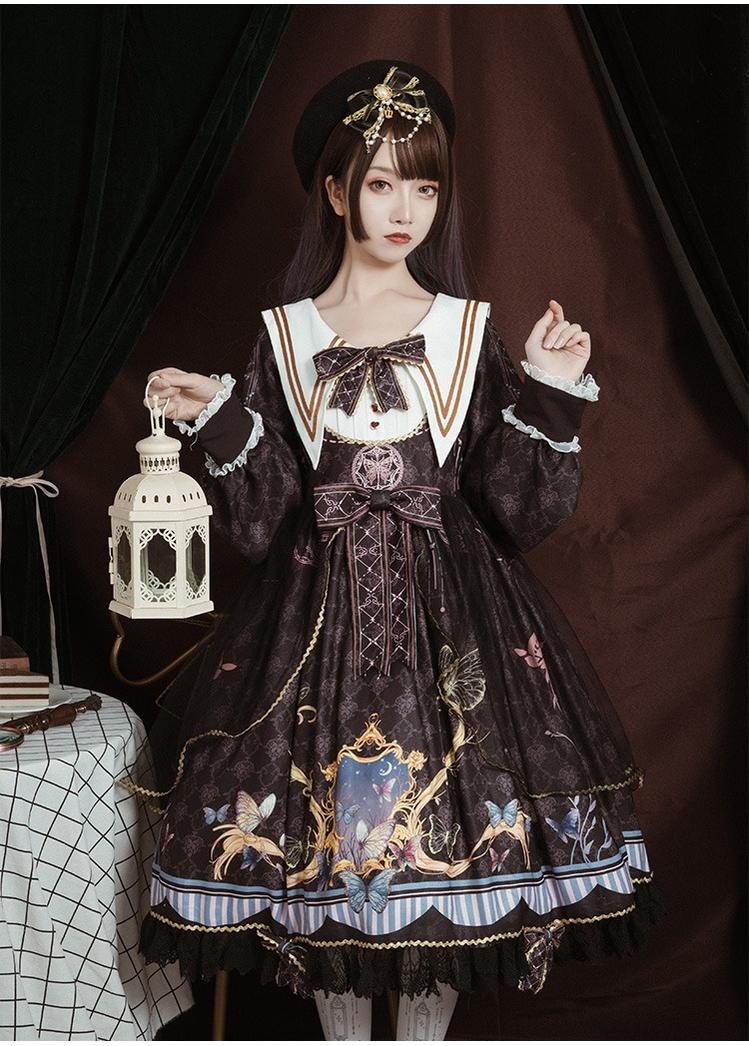 OCELOT~Classic Lolita OP Sailor Collar Elegant Lolita Dress