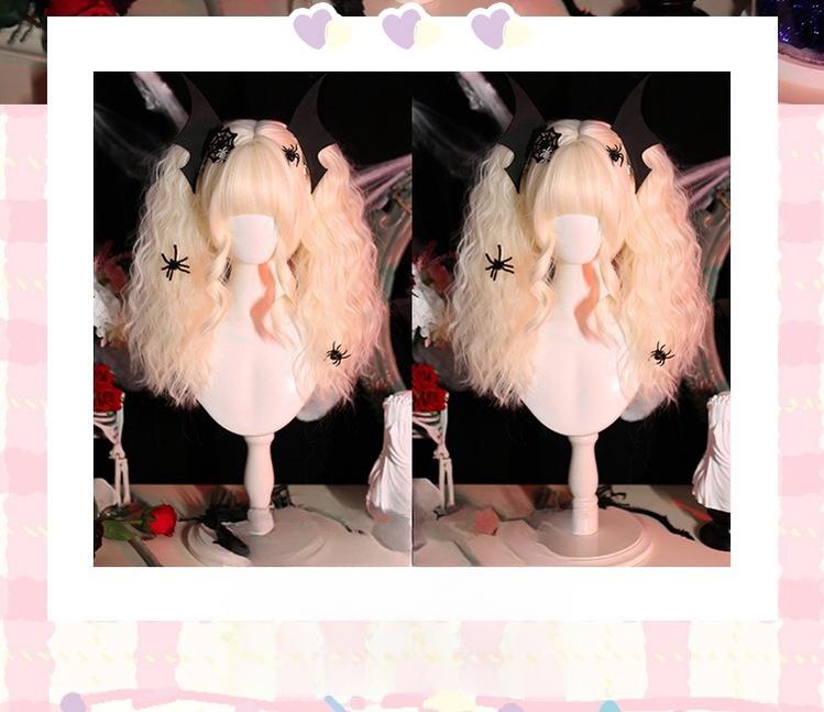 Dalao Home~Wu Wu~Platinum Blonde Lolita Wig Gothic Detachable Curl Ponytails