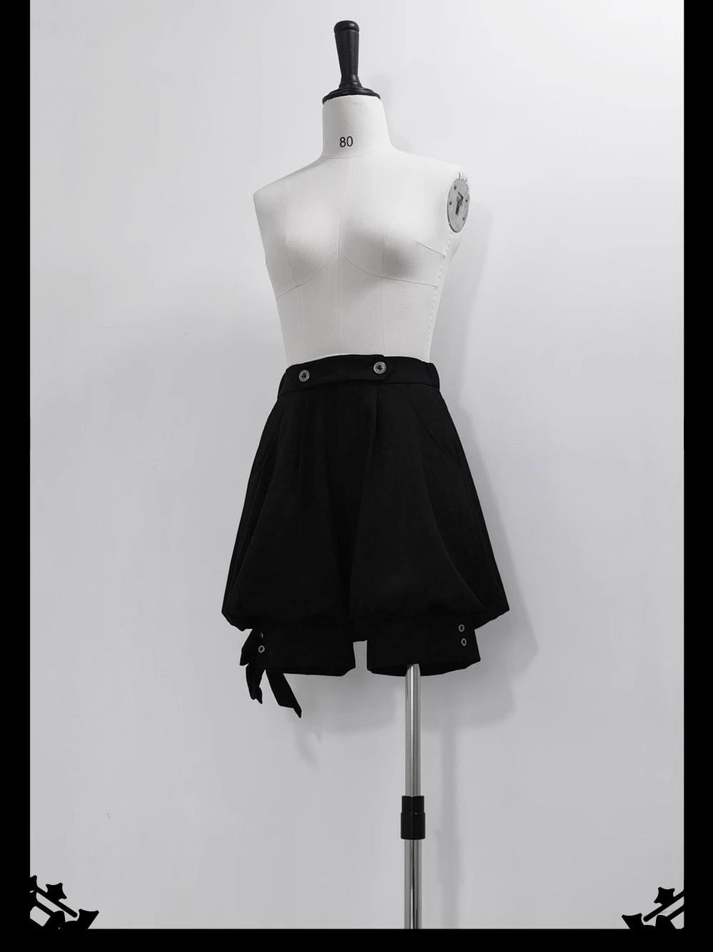Princess Chronicles~Rabbit Feather~Black Ouji Lolita Vest Shorts Suit Prince Cloak Set