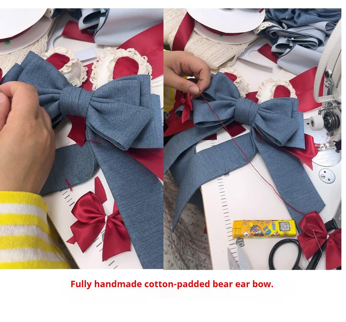 POSHEPOSE~First Cherry Rabbit~Sweet Lolita Dress Halter Neck Jumper Dress and Cardigan