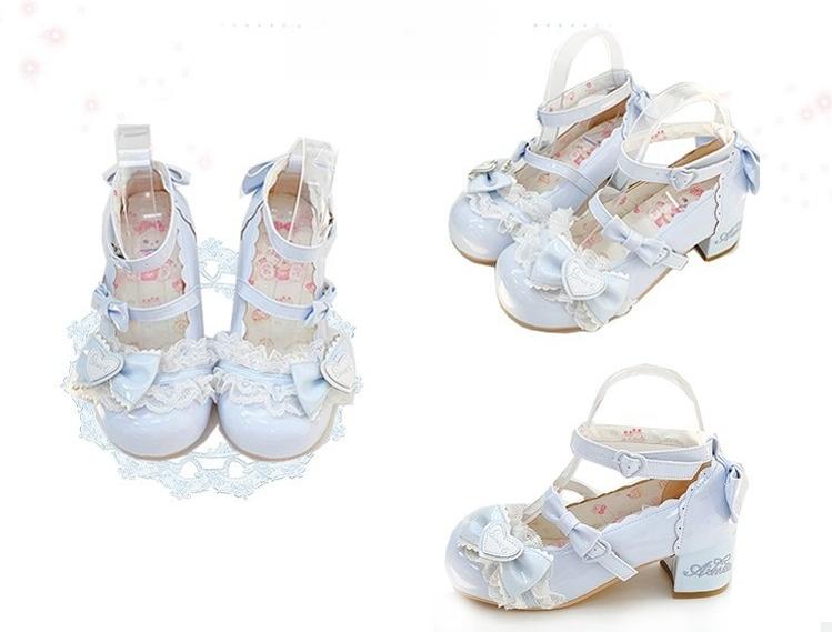 Aimee~Sakura~Sweet Lolita Heels Cute Mid-heel Mary Jane Shoes