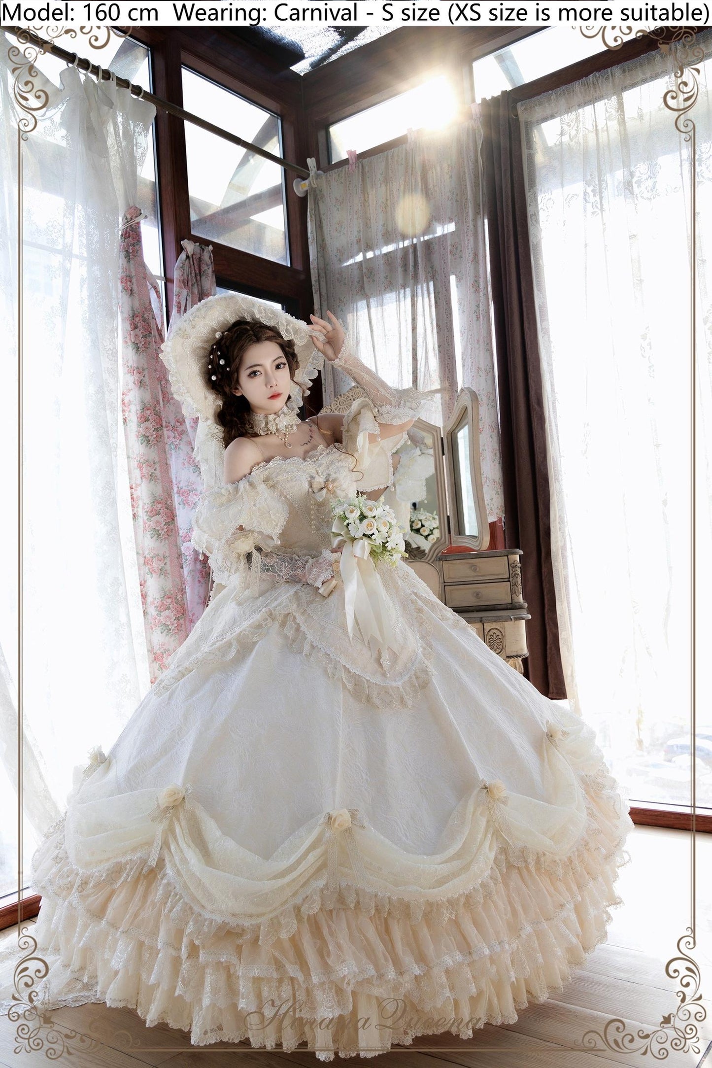 Hinana Queena~With Belle~Bridal Wedding Lolita OP Dress Available for Custom Size