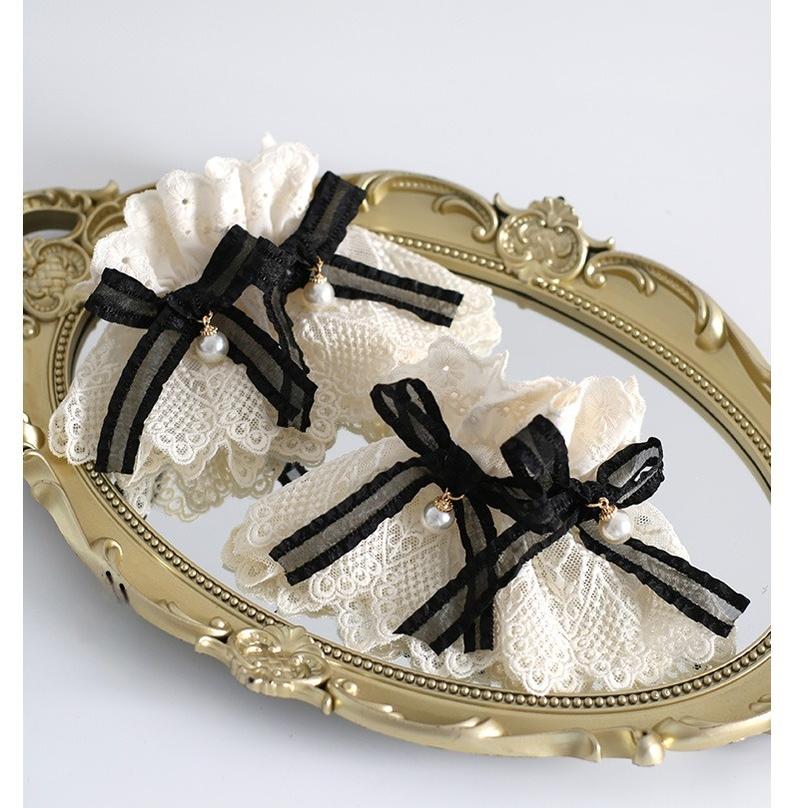 Xiaogui~Maid Lolita Hairband Doll Lolita Cuffs and Top Hat