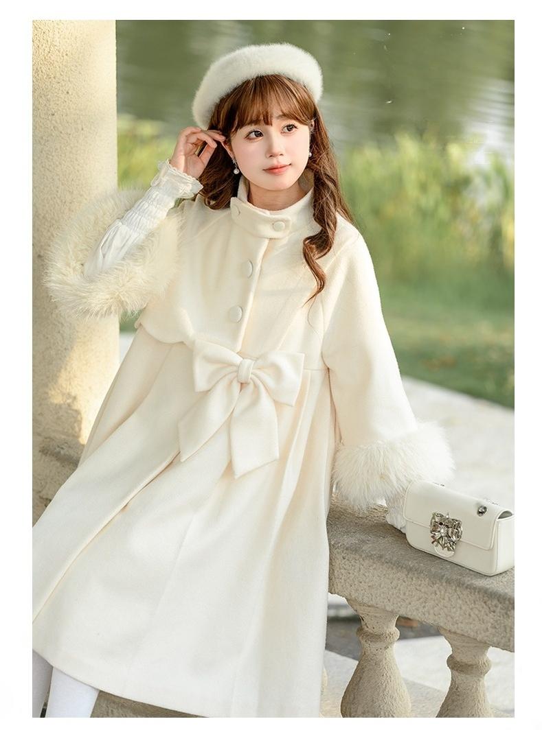 Urtto~Snowflake~Elegant Winter Lolita Thick Coat Fur Collar and Cuffs
