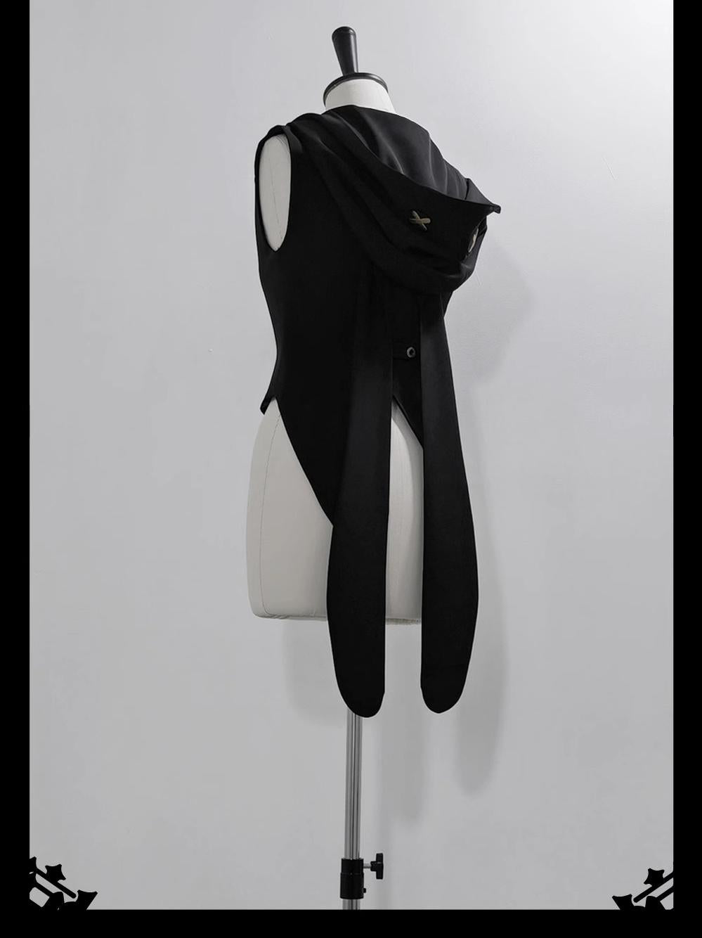 Princess Chronicles~Rabbit Feather~Black Ouji Lolita Vest Shorts Suit Prince Cloak Set