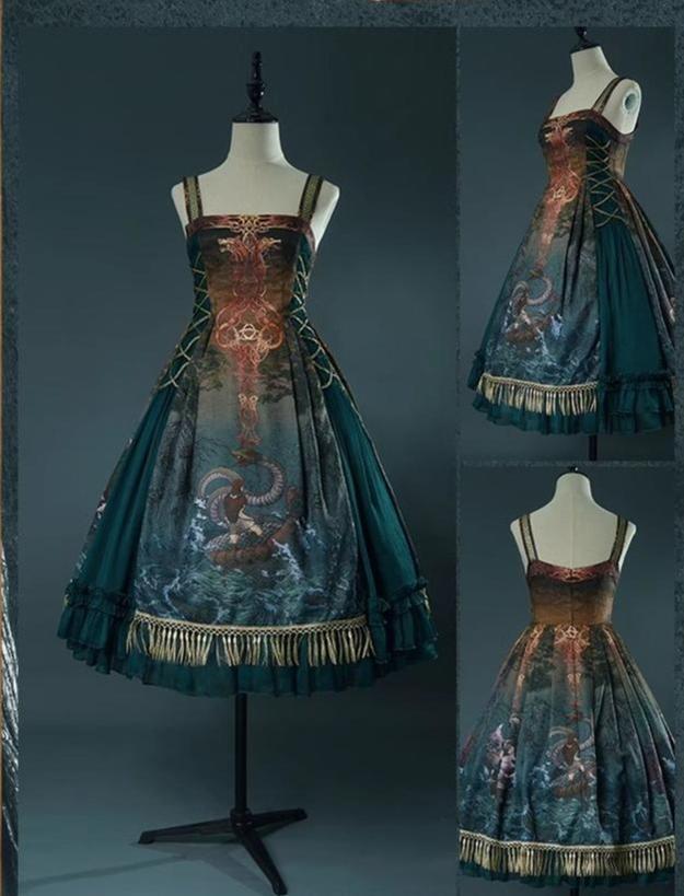 (BFM)FunCcino~Ragnarok~Nordic Style Loki Lolita JSK SK Dress