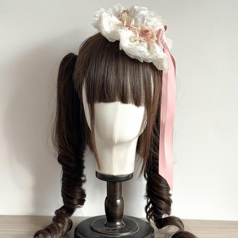 MAID~Spring of Mist~Sweet Lolita Bow Hairclip Bowler Hat KC