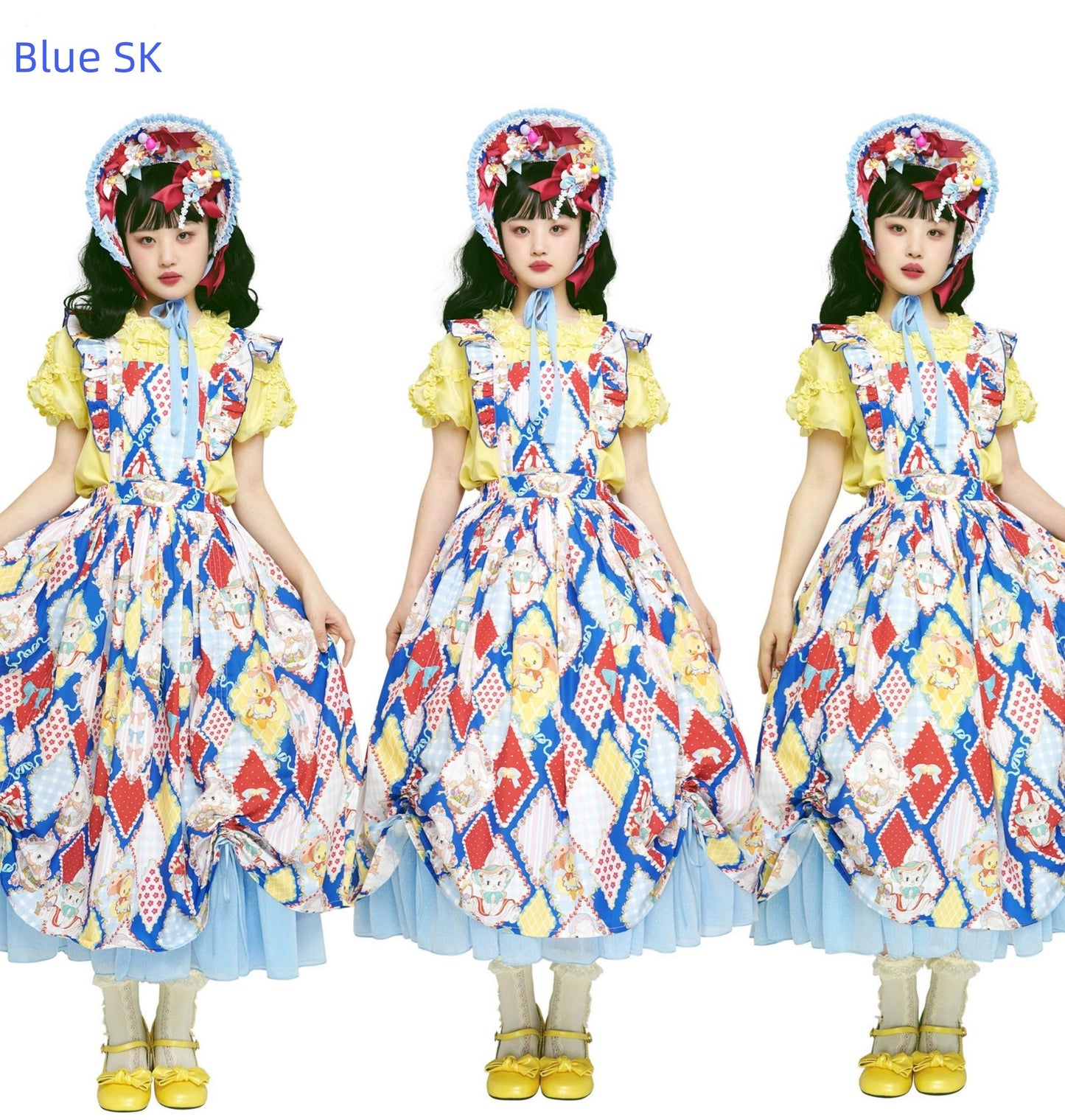 Southern Cross~Showa Kaleidoscope~Sweet Lolita OP SK and JSK with Rabbit Print