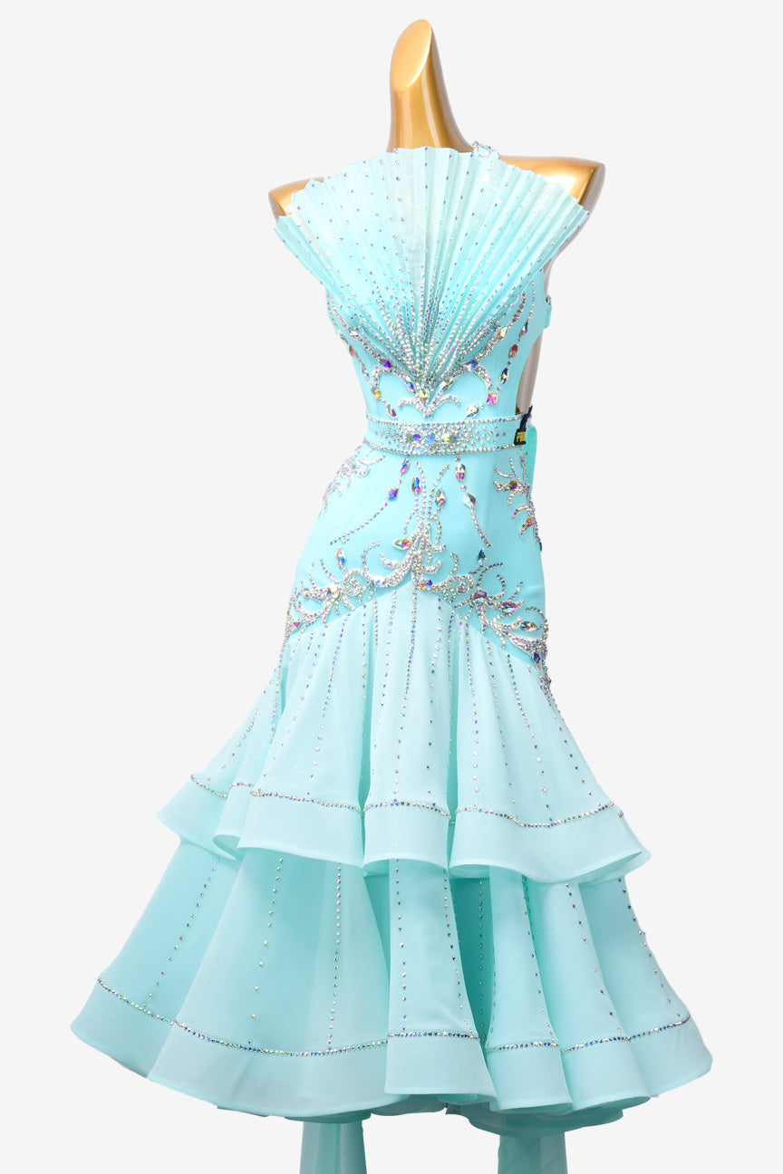 Permino light cyan Standdard dress with AB stone