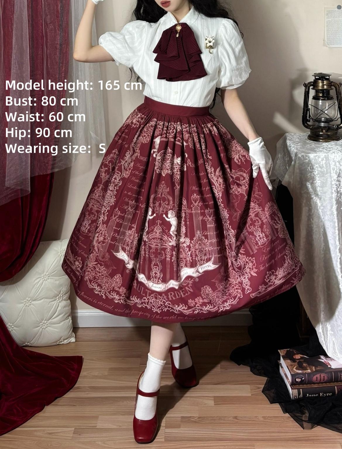 Vault Design~Angel Garden~Classic Lolita SK A-line Printed Lolita Skirt