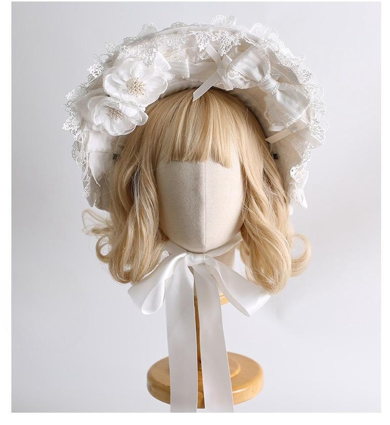 Xiaogui~Classic Lolita Lace Headdress Pure White Lolita Head Accessory
