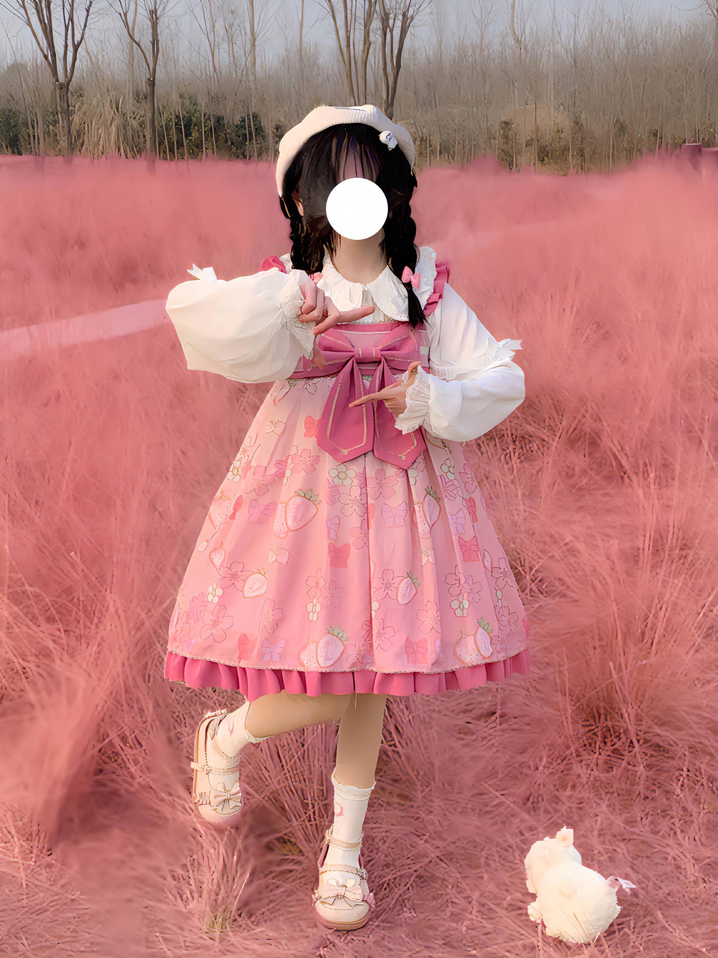 DMFS Lolita~Sweet Lolita Blouse Double-layered Puff Sleeves Lolita Shirt