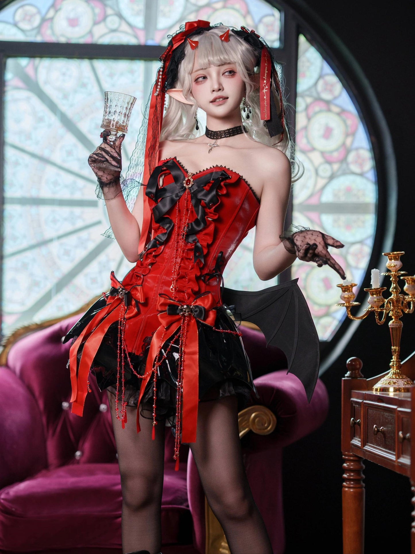 Signorina~Daydreamer~Gothic Lolita Shorts Set Lolita Fishbone Corset