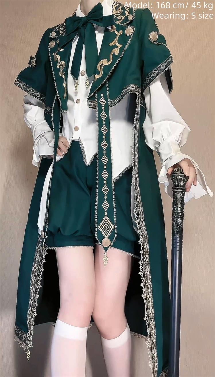 Letters from Unknown Star~Divine Envoy~Ouji Lolita Shorts Suit Military Lolita Coat and Shirt