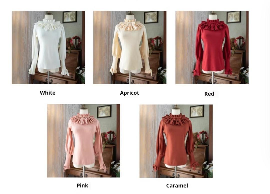 Miaoplus~Sweet Lolita Knit Sweater Long Sleeve Winter Lolita Top
