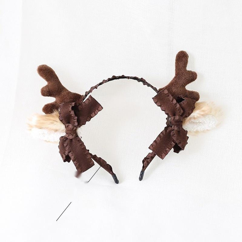 Xiaogui~Christmas Sweet Red Lolita KC Cute Elk Antlers Headwear