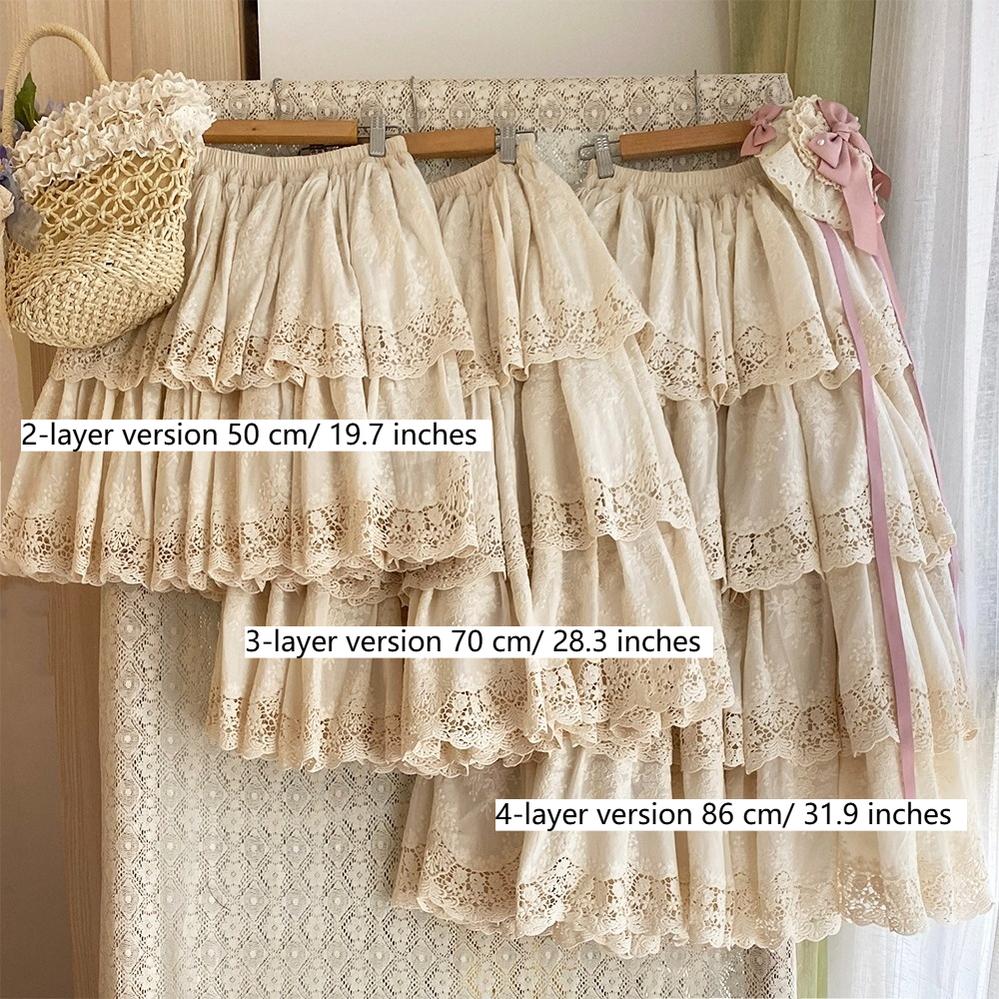 Miss Point~Forest Waltz~Classic Lolita Tiered Skirt Multi-layer Embroidered SK