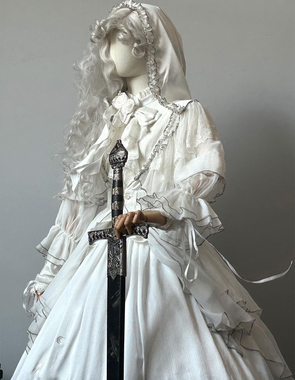 ZJstory~Gothic Lolita Cape Long-sleeved Shawl with Detachable Hood