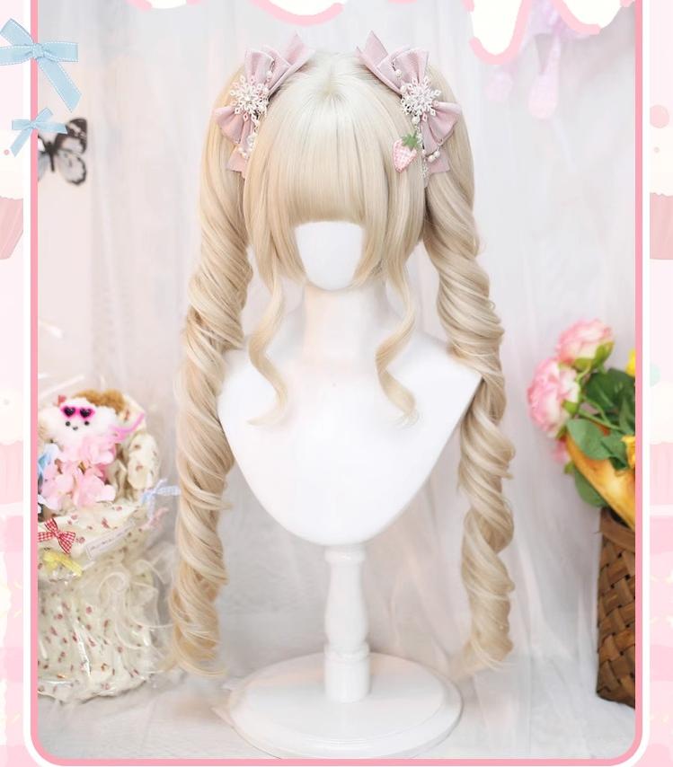 Dalao Home~Sweet Lolita Wig Roman Roll Double Ponytails Wig